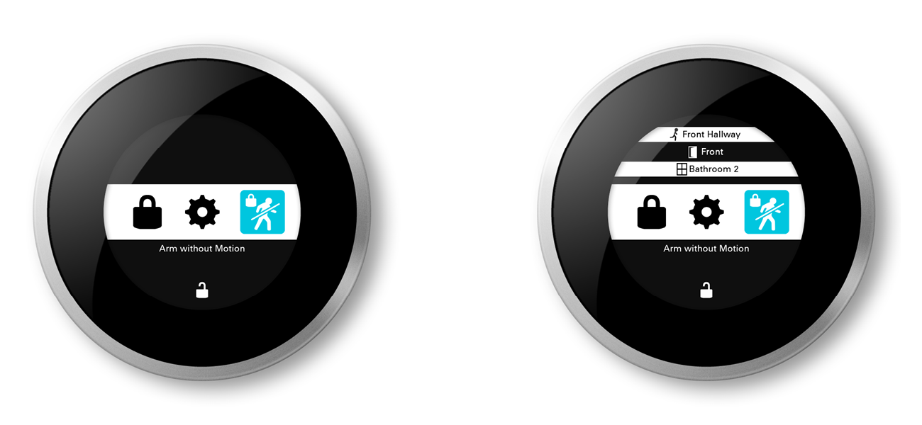 Main UI for Nest as a security system.